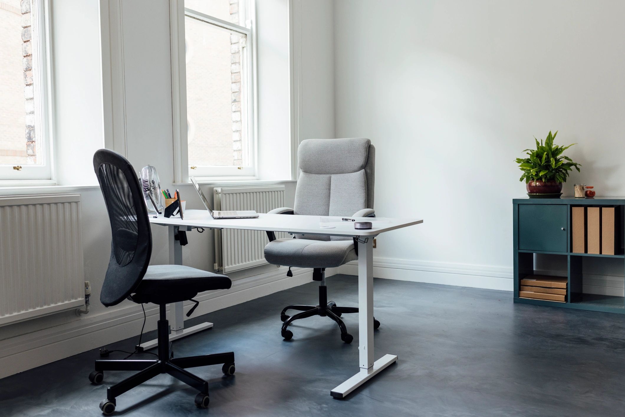 Professional business office with furniture setup